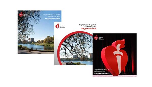 Thumbnails of the three social media graphics promoting #Hypertension25.